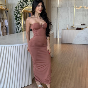 VESTIDO GRÉCIA MOCHA MOUSSE