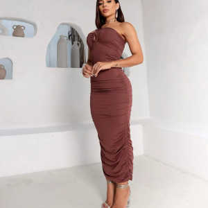 VESTIDO GRECIA MARROM