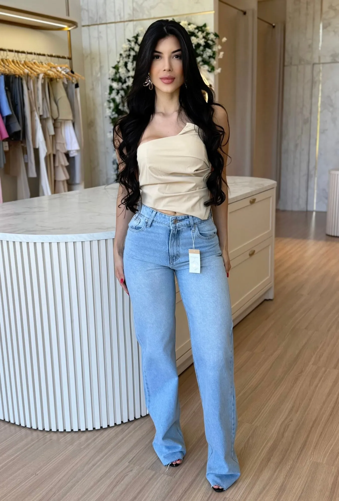 CALÇA WIDE LEG JEANS LIA